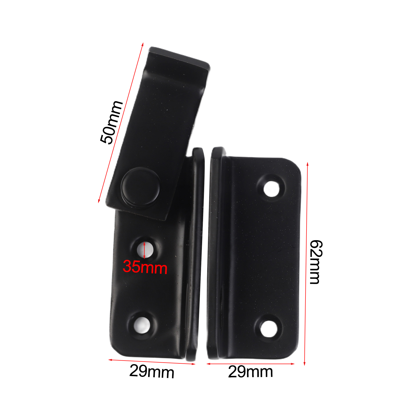 Home Security For Doors - 1 szt. Czarny Zamek Zatrzaskowy ze