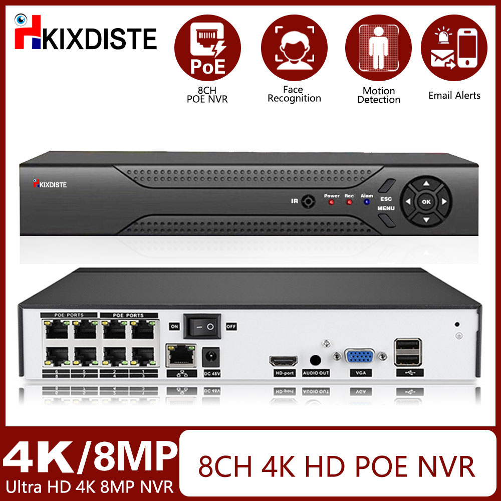 Home Security Video Recording Systems - Wideorejestrator PoE NVR 8CH 4K 8MP