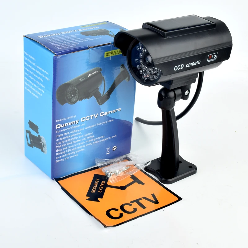 Fake Camera Dummy - Sztuczna kamera bezpieczeństwa zasilana energią słoneczną,