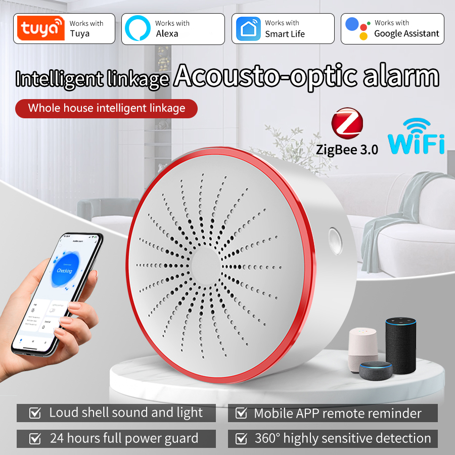 Home Security Deals - Inteligentna syrena alarmowa Tuya WiFi ZigBee,