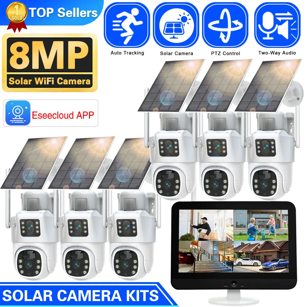 Camera Solar Wireless - 10CH bezprzewodowy NVR 4k 8mp podwójny