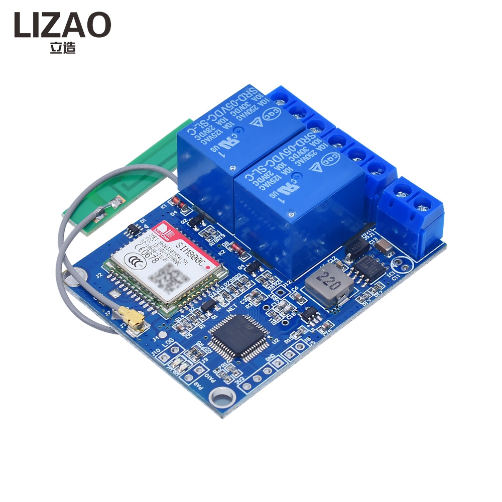 Home Security Using Gsm - Moduł przekaźnikowy LIZAO 1/2-kanałowy GSM SMS