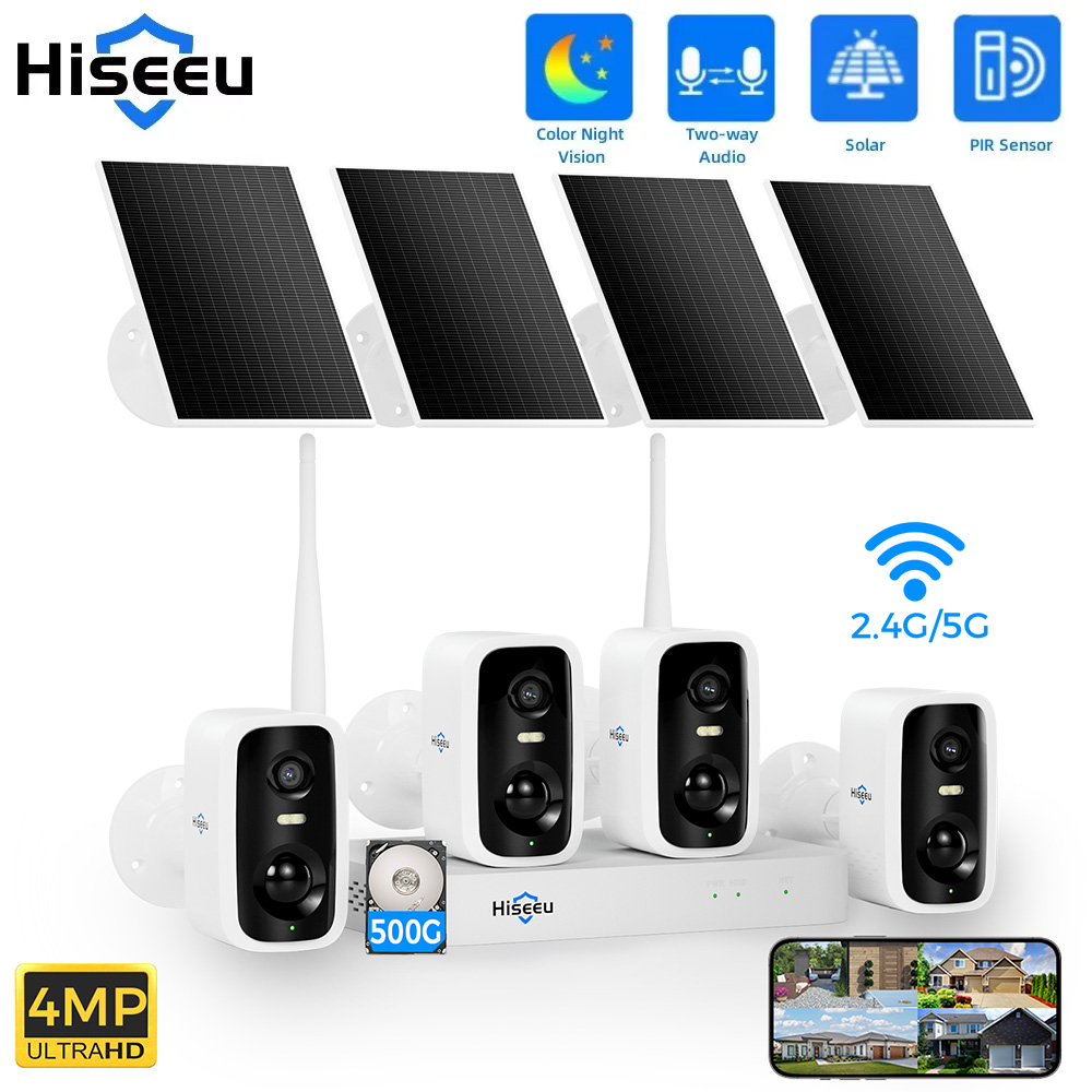 Home Security And Monitoring - Hiseeu 10-kanałowy NVR 4MP WiFi Zestaw