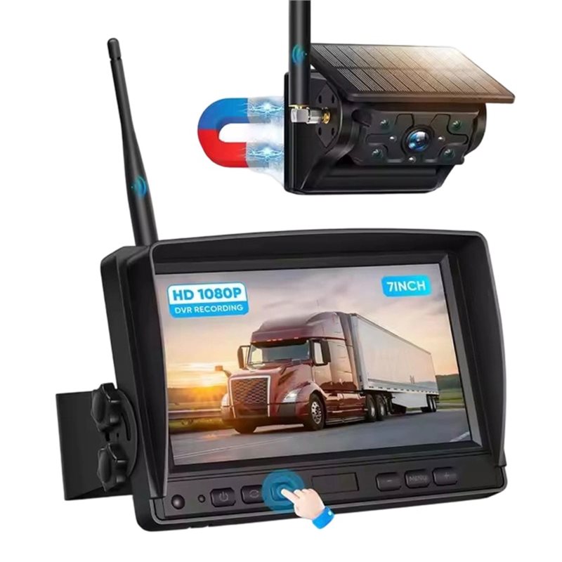 Camera Solar Wireless - Monitor samochodowy ABSY zasilany energią słoneczną,