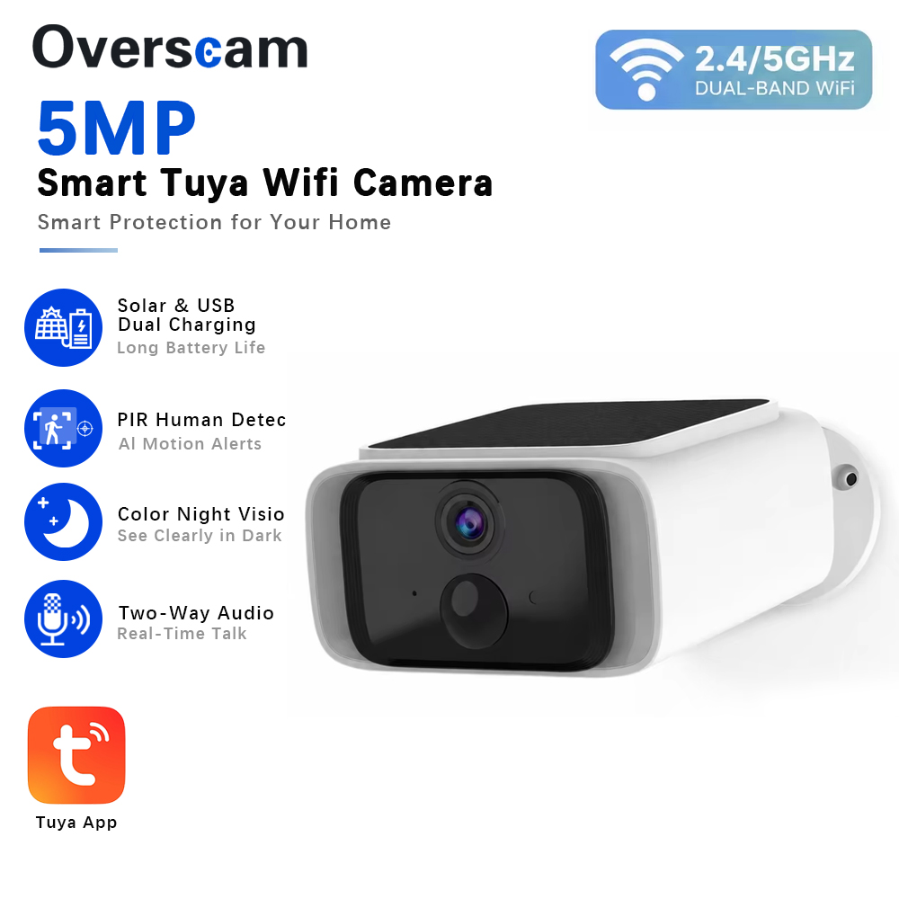 Home Security Upgrades - Kamera bezpieczeństwa Tuya 5MP zasilana energią