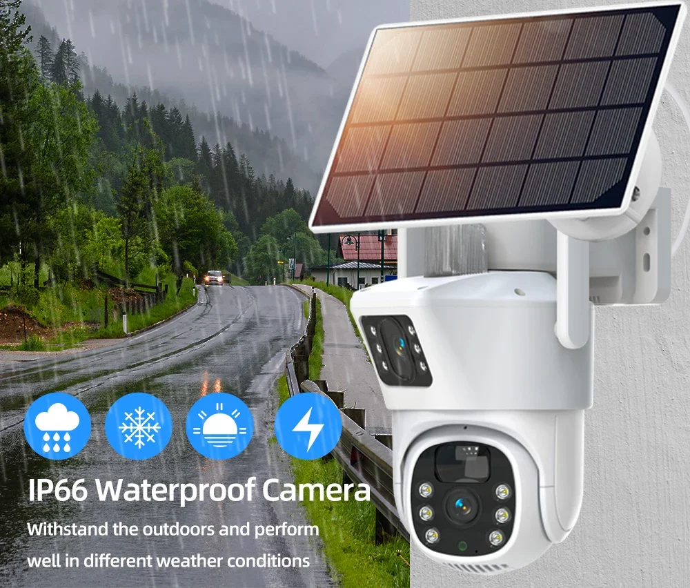 4K 8MP podwójny obiektyw Syste – Camera Solar Wireless recenzja i cena