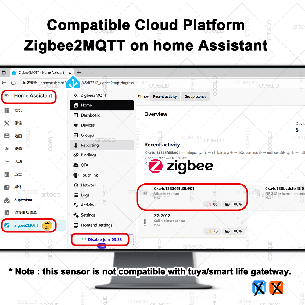 Czujnik wibracji ZigBee, monit – Home Security And Monitoring recenzja i cena