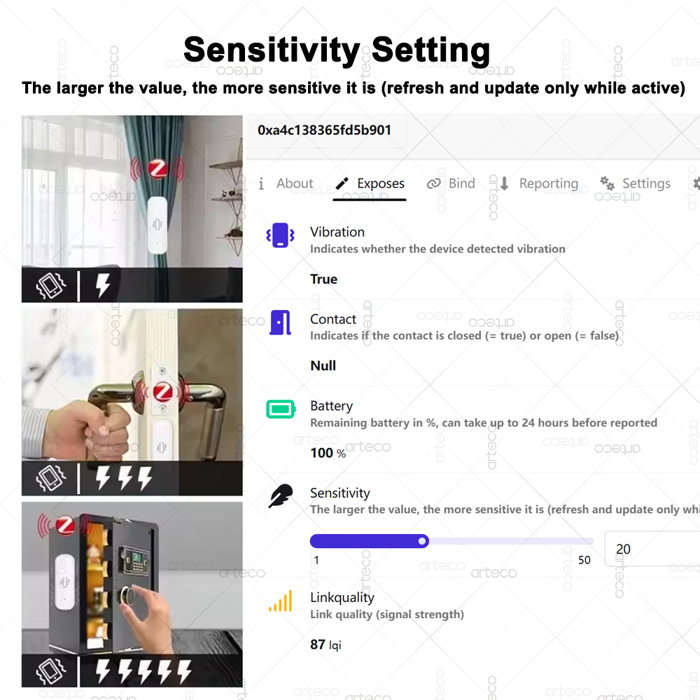 Czujnik wibracji ZigBee, monit – Home Security And Monitoring recenzja i cena