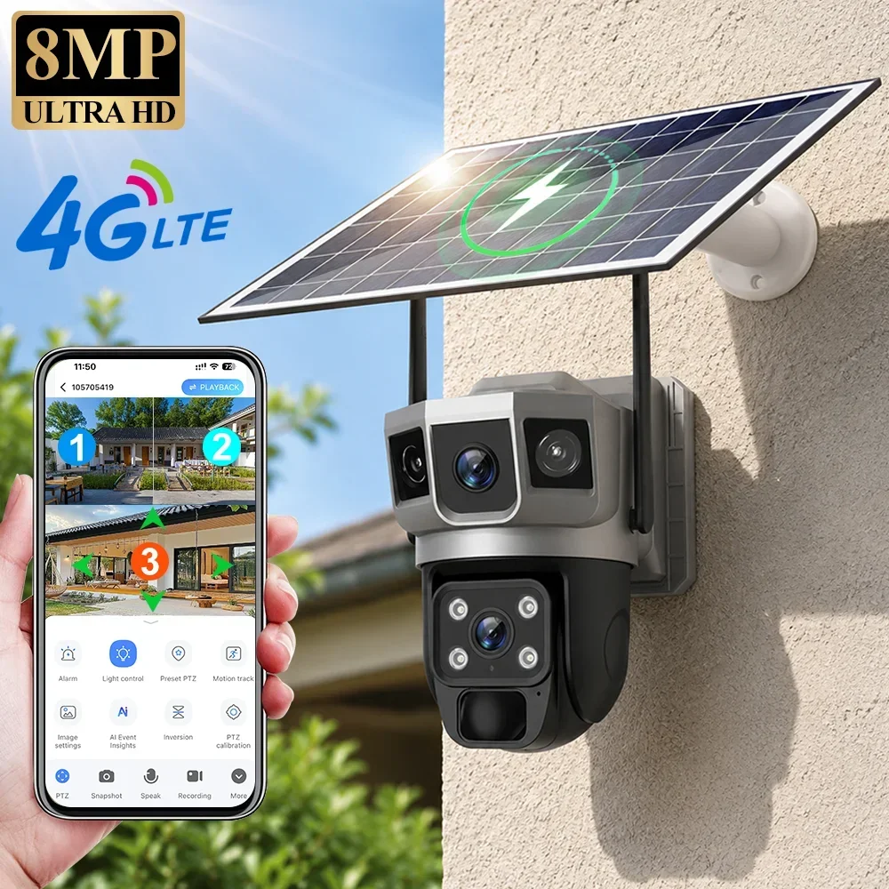 Kamera V380 4K z trzema ekrana – Home Security Camera Installation recenzja i cena