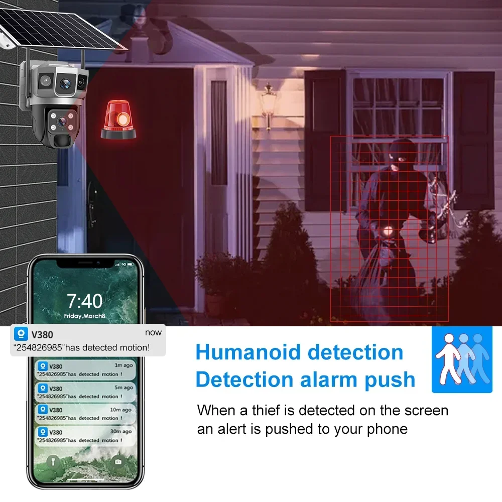 Kamera V380 4K z trzema ekrana – Home Security Camera Installation recenzja i cena