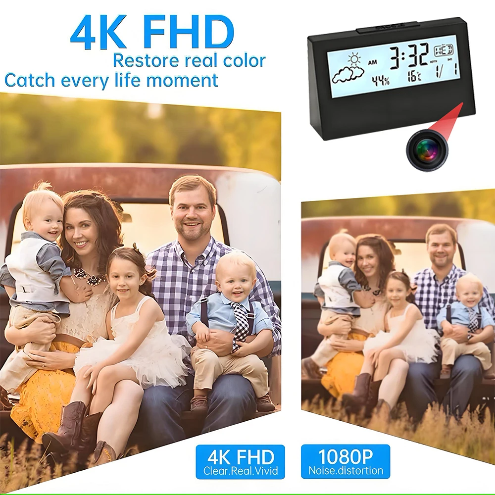 Kamera zegarowa 4K WiFi z dete – Home Security Recorder recenzja i cena